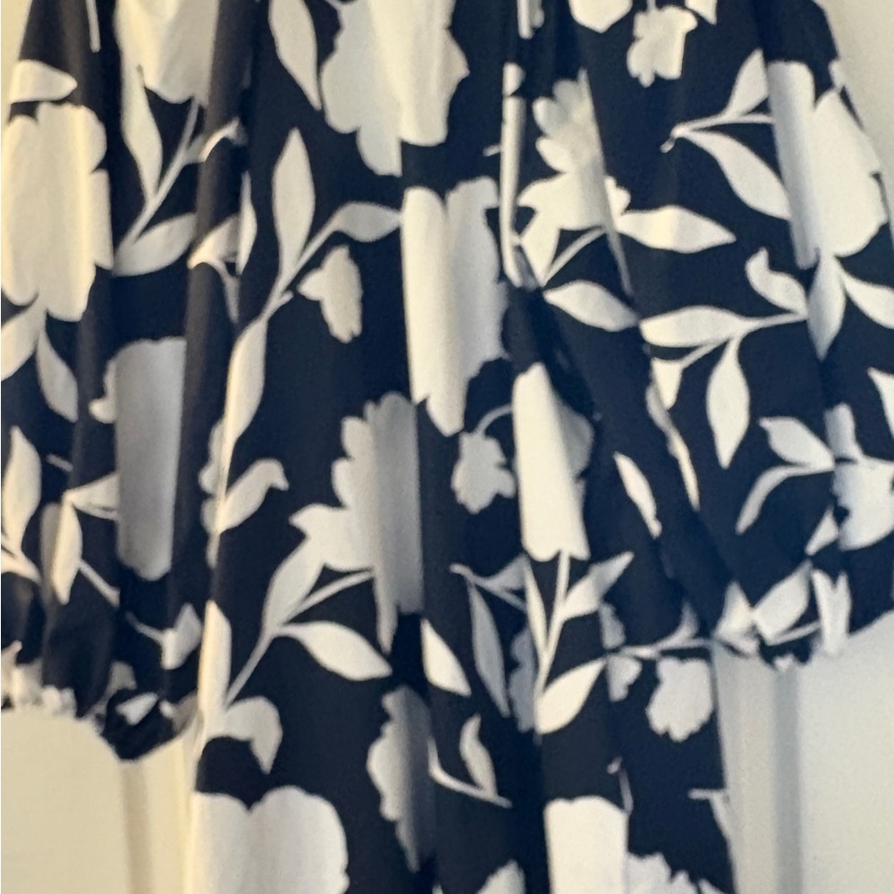 Kate Spade Black and White Floral A-Line Dress